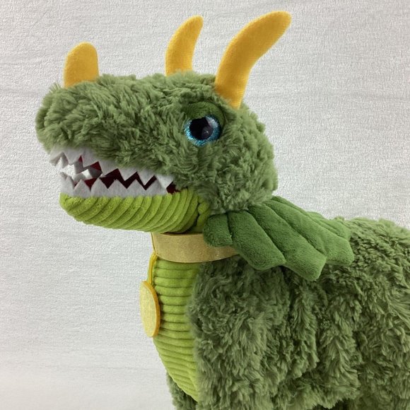 Sound And Light Animatronics Green Dragon Horns Wings No Leash Walks Roars - Picture 3 of 12